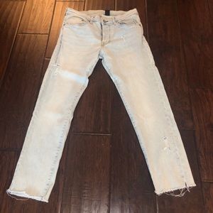 H&M cropped skinny denim jeans light wash 32